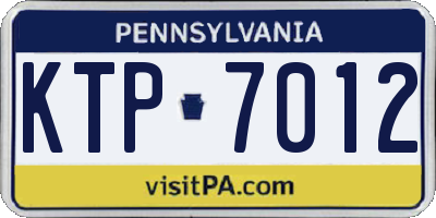 PA license plate KTP7012