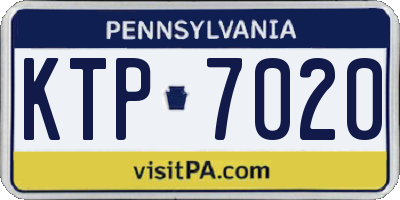 PA license plate KTP7020