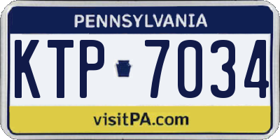 PA license plate KTP7034