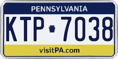 PA license plate KTP7038