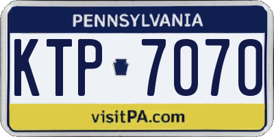 PA license plate KTP7070