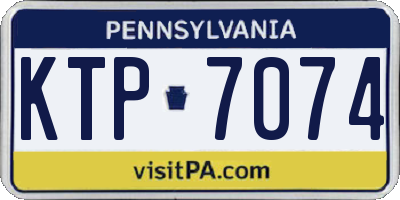 PA license plate KTP7074