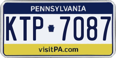 PA license plate KTP7087