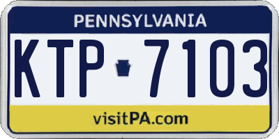 PA license plate KTP7103