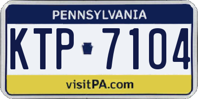 PA license plate KTP7104