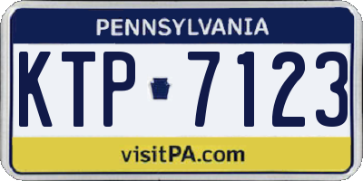 PA license plate KTP7123