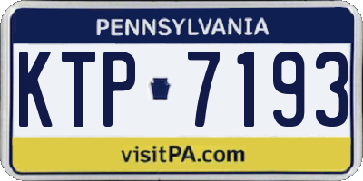 PA license plate KTP7193