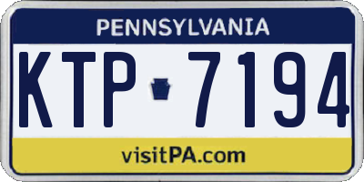PA license plate KTP7194