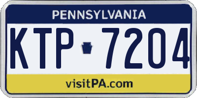 PA license plate KTP7204