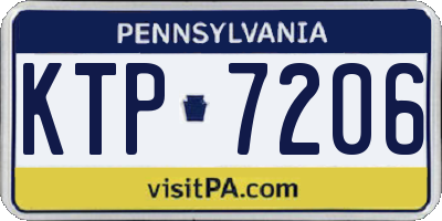 PA license plate KTP7206