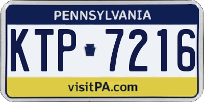 PA license plate KTP7216