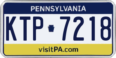 PA license plate KTP7218