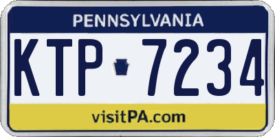PA license plate KTP7234