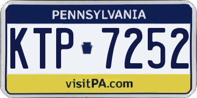PA license plate KTP7252