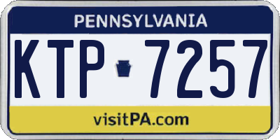 PA license plate KTP7257