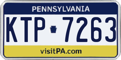 PA license plate KTP7263
