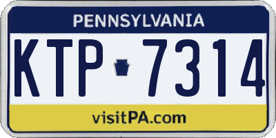 PA license plate KTP7314