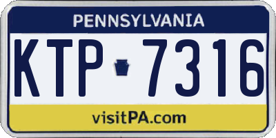 PA license plate KTP7316