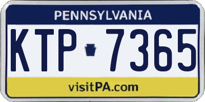 PA license plate KTP7365