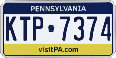PA license plate KTP7374