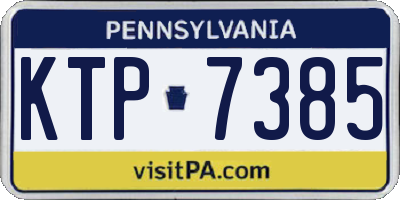 PA license plate KTP7385