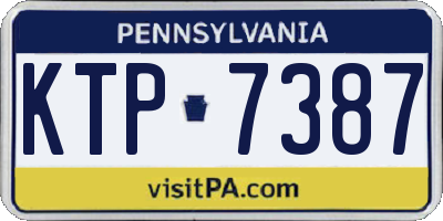 PA license plate KTP7387