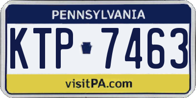 PA license plate KTP7463