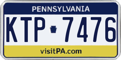 PA license plate KTP7476