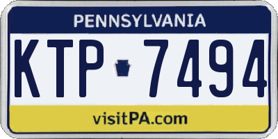 PA license plate KTP7494