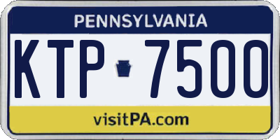 PA license plate KTP7500