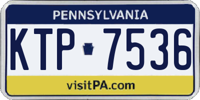 PA license plate KTP7536