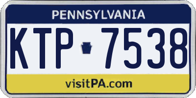 PA license plate KTP7538
