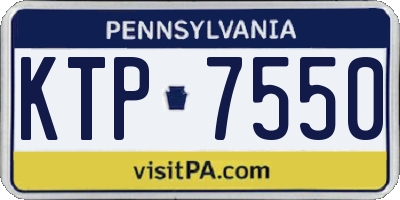 PA license plate KTP7550