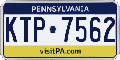 PA license plate KTP7562