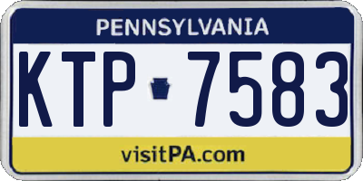 PA license plate KTP7583