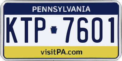PA license plate KTP7601