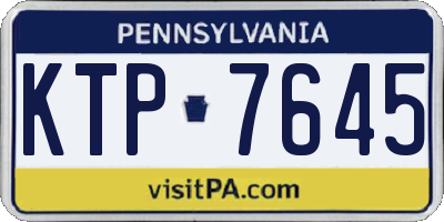 PA license plate KTP7645