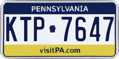 PA license plate KTP7647