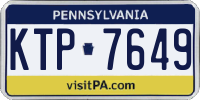 PA license plate KTP7649