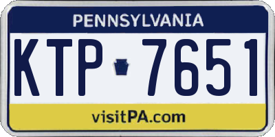 PA license plate KTP7651