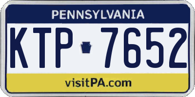 PA license plate KTP7652