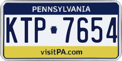 PA license plate KTP7654