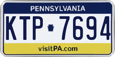 PA license plate KTP7694