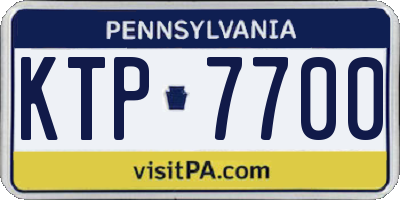 PA license plate KTP7700