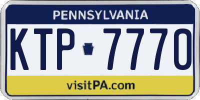 PA license plate KTP7770