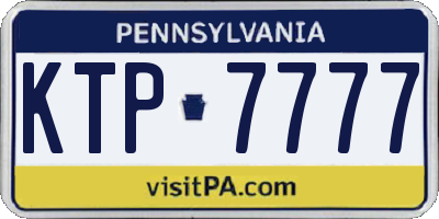 PA license plate KTP7777