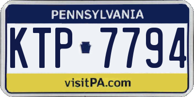 PA license plate KTP7794