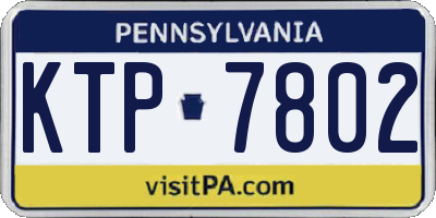 PA license plate KTP7802