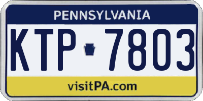 PA license plate KTP7803