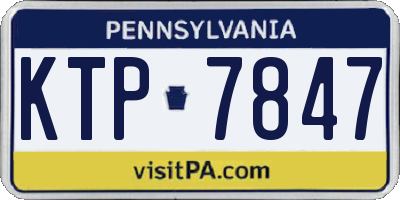 PA license plate KTP7847